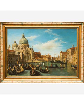 Gondolas on the Canale Grande, Venice - Artist of the XVIII century - Modern Art