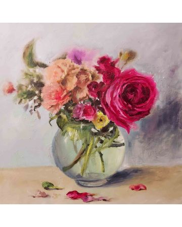 Flowers in the Round Vase 