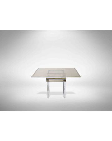 Vintage Chromed and Brass Table by Romeo Rega