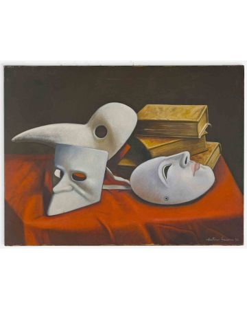 Still Life with Mask and Books 