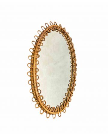 Franco Albini - Vintage Wicker Mirror - Decorative Object 
