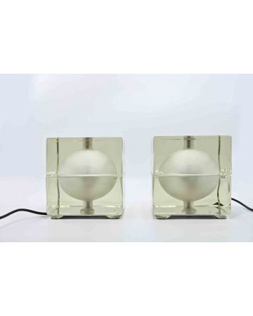 Alessandro Mendini - Pair of Cubosfera Table Lamps - Decorative Object 