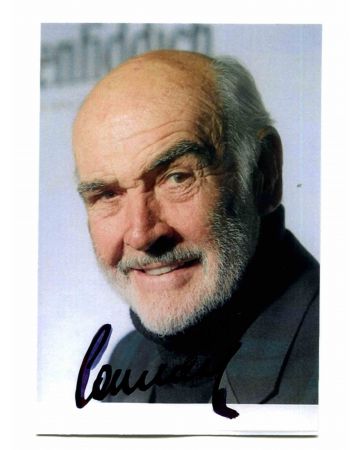 Portrait of Sean Connery with Hand Signature