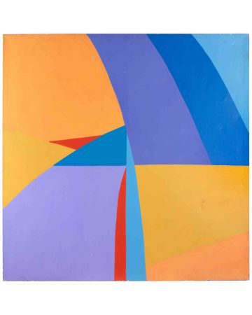 Geny Puccini - Orange Violet and Blue Surface - Contemporary Artwork 