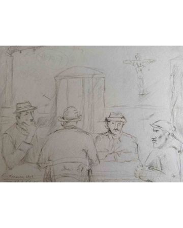 Fiorenzo Tomea - Men at the Table - Modern Artwork 