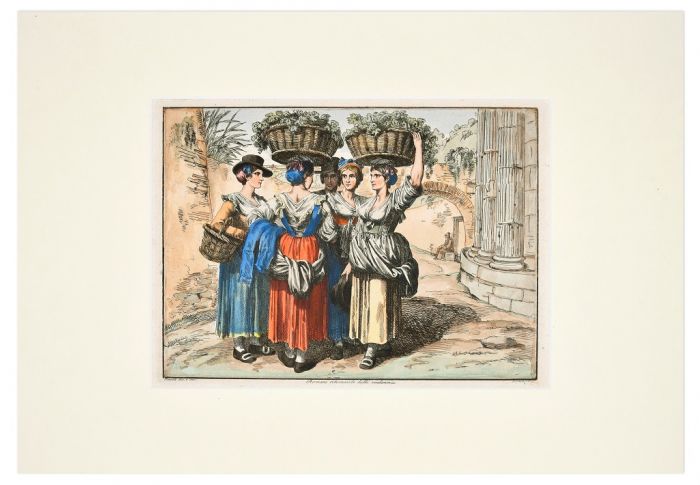 Romane ritornando dalla vendemmia by Bartolomeo Pinelli - Old Masters Artwork