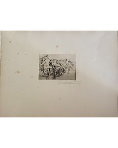 "Front Italien" is a beautiful print in etching technique, realized by Anselmo Bucci (1887-1955).