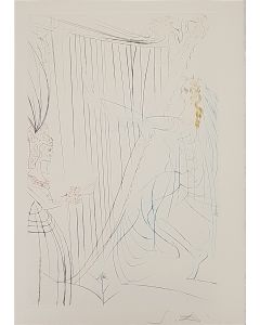 La Reine Iseult et sa fille, from "Tristan et Iseult", by Salvador Dalì, original print