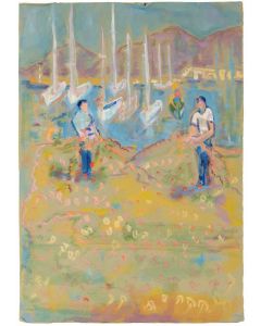 Sirio Pellegrini - Fishermen at the Nets – Contemporary Artwork 
