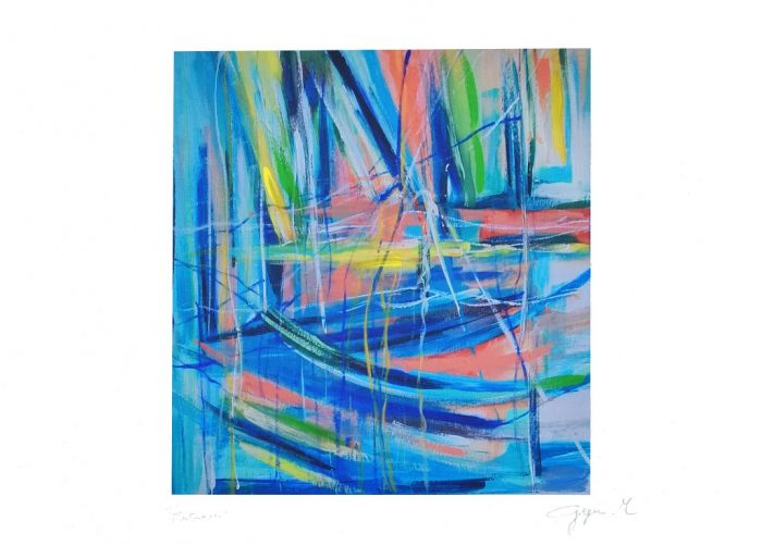 Abstract Crossings by Martine Goeyens - Contemporary Artwork