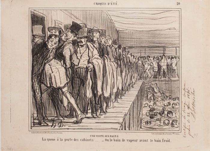 Honoré Daumier -Une Visite Aux Bains - From Croquis d’Été - Modern Artworks